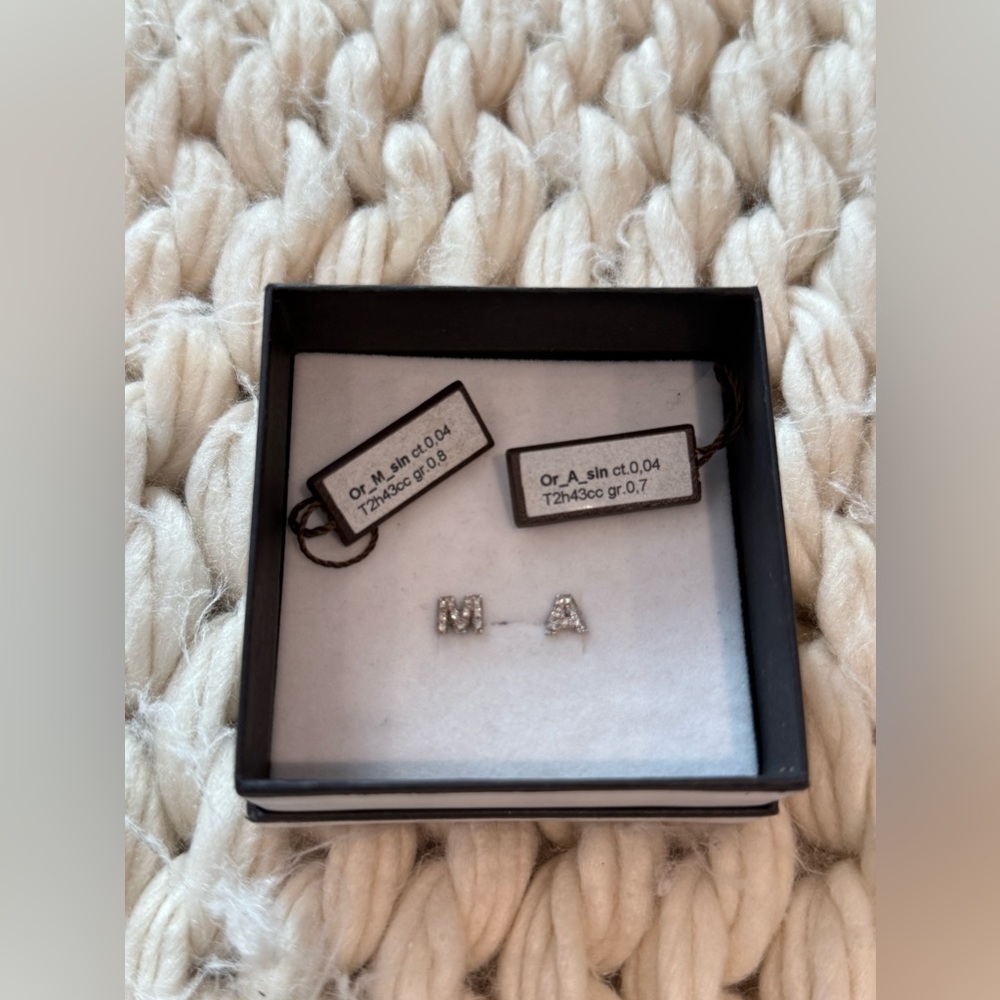 Silver Initial Earrings - image 5